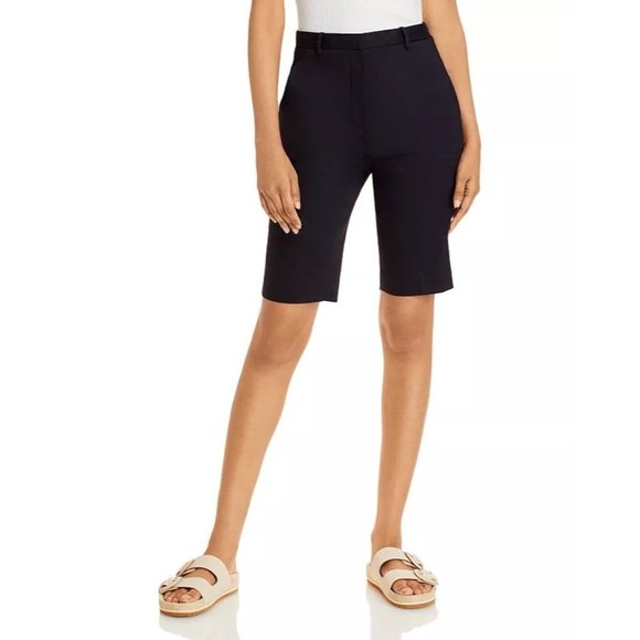 THEORY Easy Bermuda Shorts Linen Blend - Eco Crunch Wash - Size 8 - Picture 1 of 3